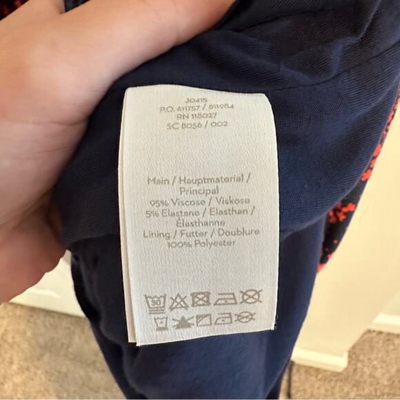 Boden Navy Blue Pink Red Floral Maxi Dress 8L - Picture 9 of 9